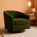 Forest Green Velvet Swivel Barrel Armchair