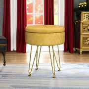 Velvet Round Storage Ottoman Stool – ottoman (view 2) | Roost & Roam