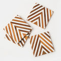 Chevron Wood Resin Coaster Set