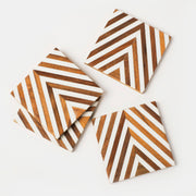Chevron Wood Resin Coaster Set