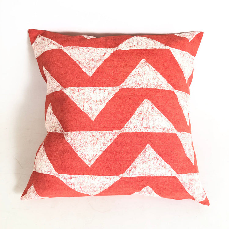 Resist-Painted Cotton Pillow Cover