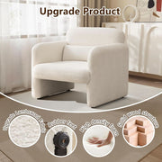 Lambswool Fabric Accent Chair With Arms