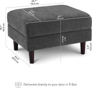 Iron Gray Chenille Storage Ottoman – ottoman (view 3) | Roost & Roam