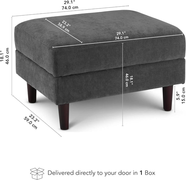 Iron Gray Chenille Storage Ottoman – ottoman (view 3) | Roost & Roam