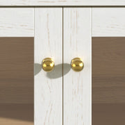 Arched Glass-Door Bar Cabinet