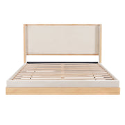 Wood-Grain Platform Bed Frame