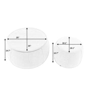 Upholstered Round Storage Ottoman Table — alternate angle showing full form