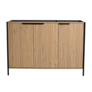 Fluted Wood-Grain Freestanding Bathroom Vanity