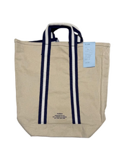 Recycled Canvas Striped Belt-Handle Tote