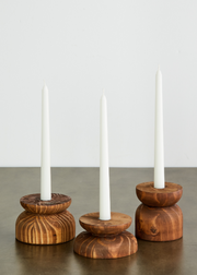 Hand-Turned Pine Taper Candleholder