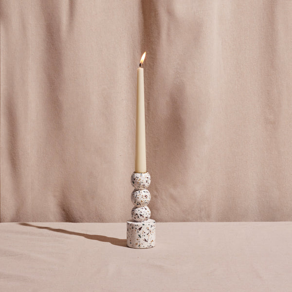 Terrazzo Stacked Sphere Taper Holder