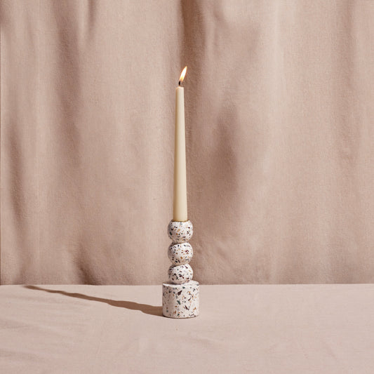 Terrazzo Stacked Sphere Taper Holder