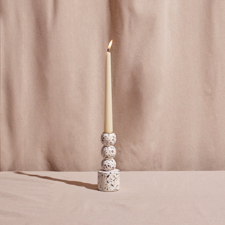 Terrazzo Stacked Sphere Taper Holder