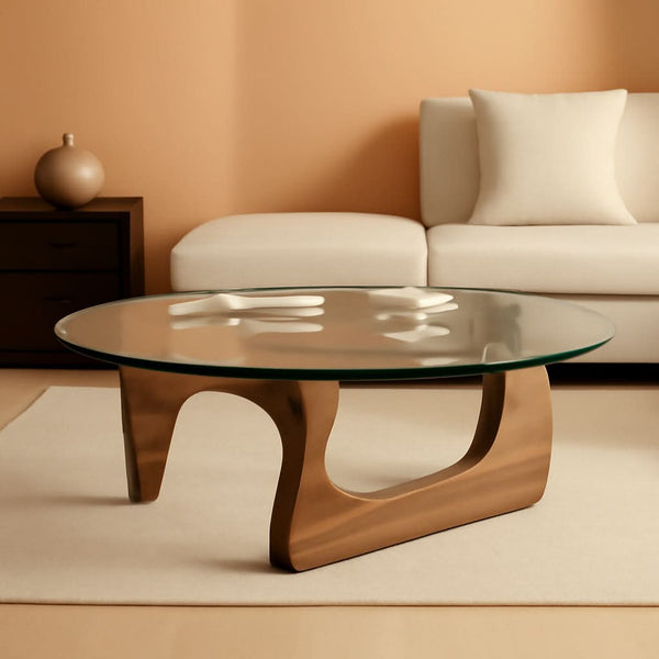 Oval Glass Top Coffee Table