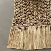 Handwoven Crochet Fringe Table Runner