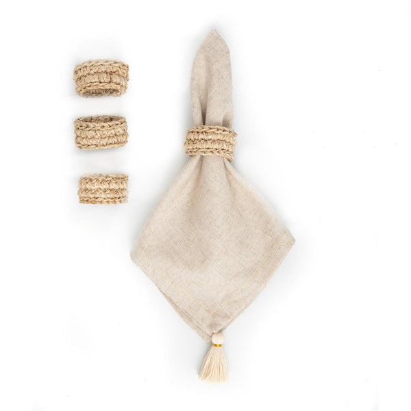 Spiral Woven Napkin Ring Set
