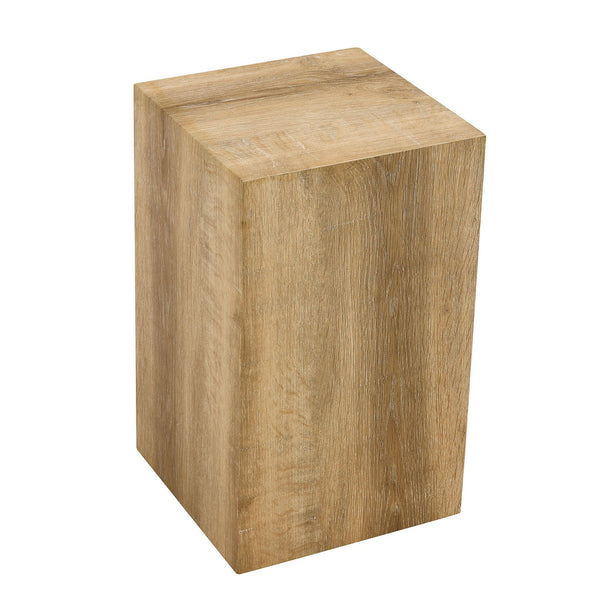 Marble-Print Block Side Table