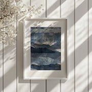 Monotype Indigo Landscape Framed Print