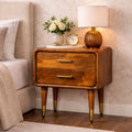 Amber Oak Solid Wood Nightstand