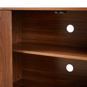 Reeded Walnut-Finish Sideboard Cabinet 64in