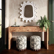 Leopard Jacquard Round Ottoman (view 2) | Roost & Roam