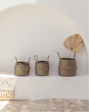 Chevron Seagrass Storage Basket