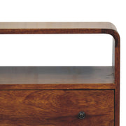 Curved Mango Wood Two-Drawer Nightstand
