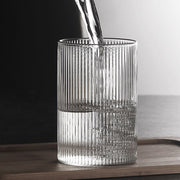 Ripple-Pattern Clear Glass Tumbler