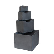 Cement Four-Tier Block Outdoor Fountain