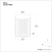 Round Marble Top Slatted Metal Accent Table