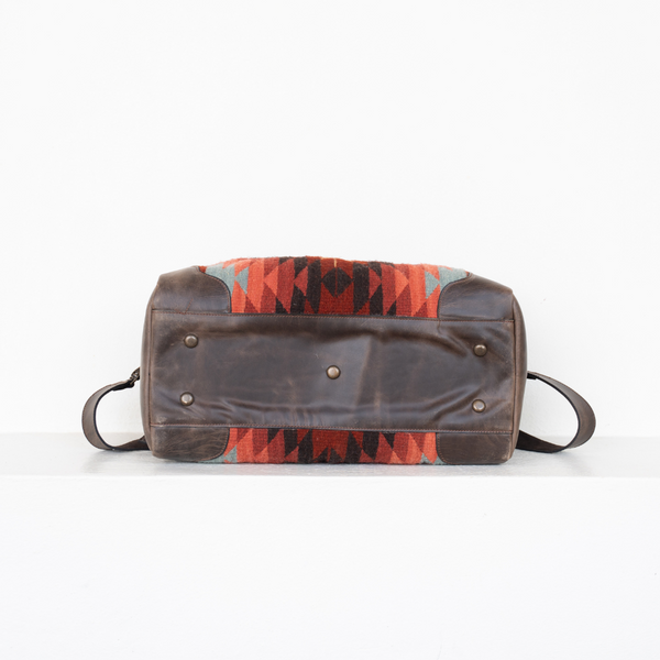 Zapotec-Woven Leather Weekender Bag