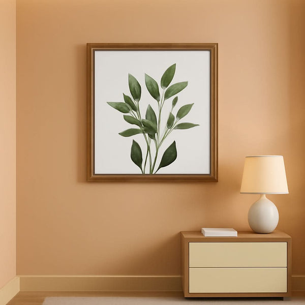 Botanical Print Walnut Frame Wall Art Set