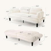 Sherpa Convertible Futon Sofa Bed