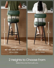 Forest Green Faux Leather Bar Stools Set of 2