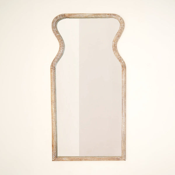 Whitewashed Mango Wood Full-Length Mirror