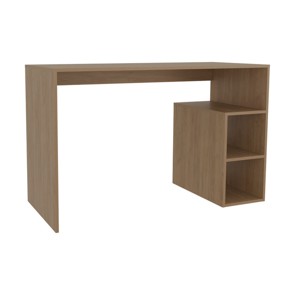 Close-up of material and construction detail — Oak-Grain Wide Shelving Office Desk