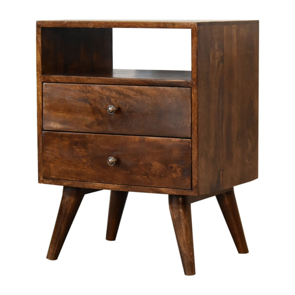 Mango Wood Mid-Century Nightstand