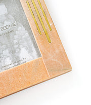 Pink Marble Brass-Inlay Picture Frame