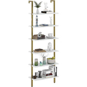 Marble-Print Six-Tier Ladder Bookcase – book case (view 2) | Roost & Roam