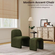 Chenille Arc Chair and Ottoman Set – ottoman (view 7) | Roost & Roam