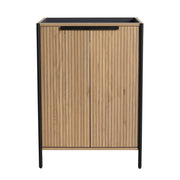 Fluted Wood-Grain Freestanding Bathroom Vanity