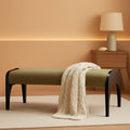 Linen-Texture Upholstered Arch-Leg Bench – ottoman | Roost & Roam