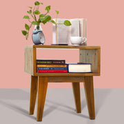 Open-Shelf Acacia Wood Nightstand