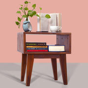 Open-Shelf Acacia Wood Nightstand
