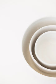 Matte White Ceramic Nesting Bowl Set
