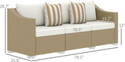 Comfortable All Weather Wicker Patio Sofa with Cushions