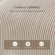 Ribbed Corduroy Upholstered Ottoman – ottoman (view 4) | Roost & Roam