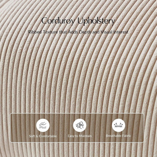 Ribbed Corduroy Upholstered Ottoman – ottoman (view 4) | Roost & Roam