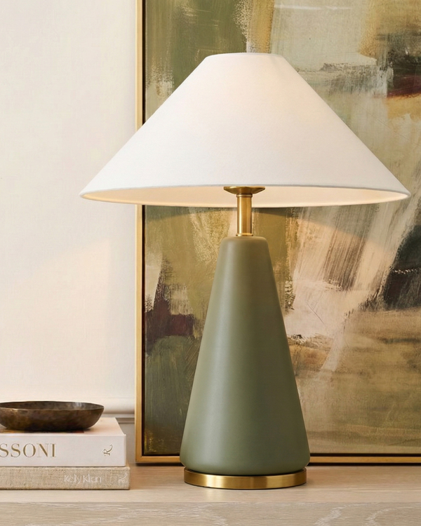 Matte Ceramic Cone Table Lamp — alternate color temperature setting