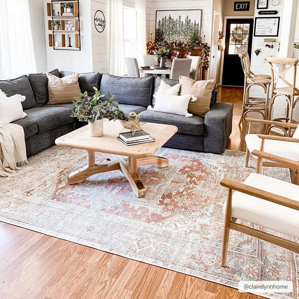 Vintage-Style Washable Area Rug